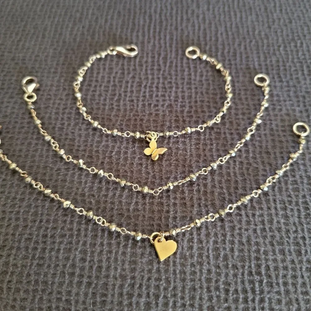 ✨️HP✨️ Dainty Gold💛 Pyrite Bracelet Trio3️⃣ - NWOT